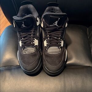 Jordan 4's black thunder Men's Black and Gray Sneakers